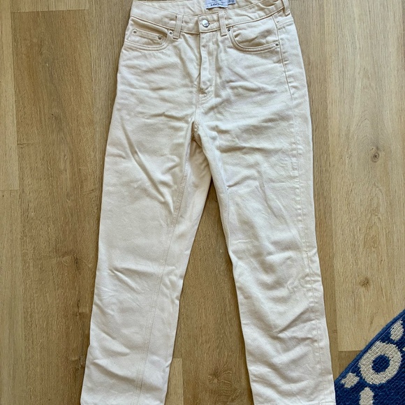 & Other Stories straight leg high rise Jeans / Cream Colour Jeans - Picture 5 of 5